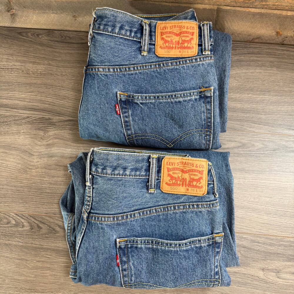 Levi’s 550 Relaxed Fit Jeans Size 38x34 Classic Workwear Vtg 2014 Lot of 2